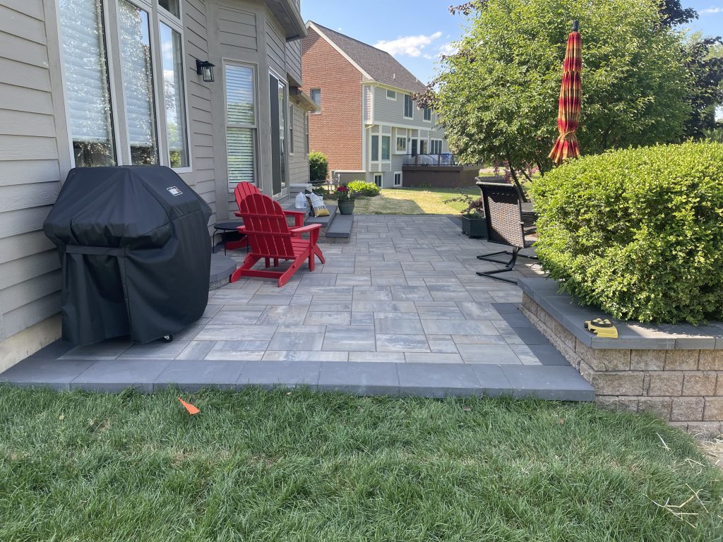 Installed stone patio in Ann Arbor